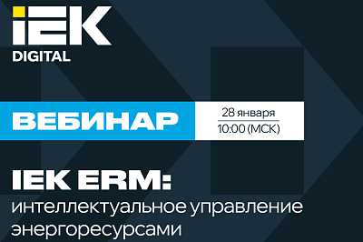 IEK ERM: интеллектуальное управление энергоресурсами — открытый вебинар 28 января